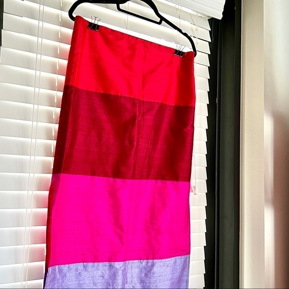 πββοΈBeautiful Bebe Silk Pink Color Block Low-Rise Maxi Skirt!       Sz Xs πββ¦ - Picture 8 of 14